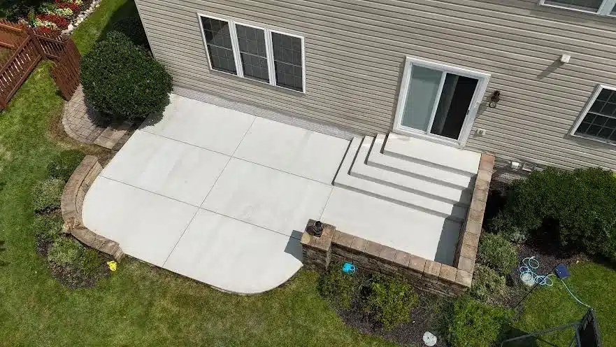 Concrete slab with cut control joints and clean edge detail