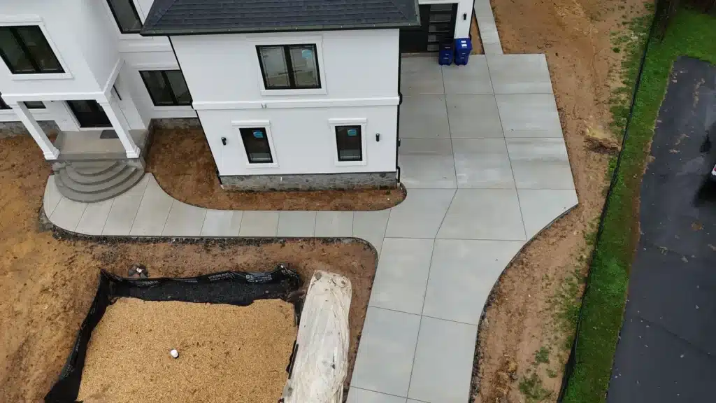 Finished concrete driveway poured by Bright Concrete LLC
