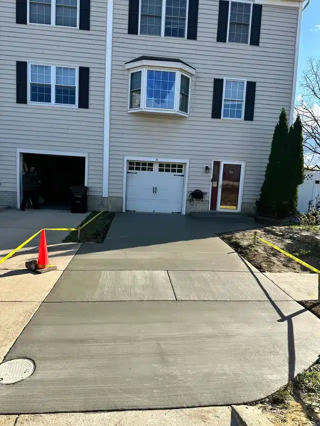 Concrete replacement work on a residential driveway