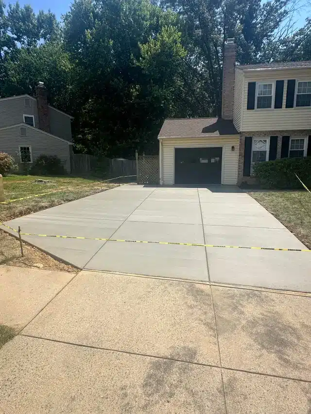 Driveway replacement and installation in progress